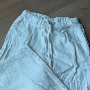 Wide leg linen white pants